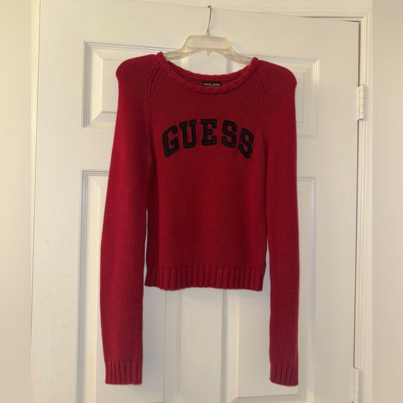 Red Vintage Guess Logo Sweatshirt! - Picture 1 of 4